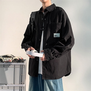 衬衫男2025春季新款港风宽松大码纯棉工装长袖衬衣CS800-P45图片