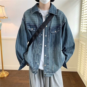 小众美式覆古字母刺绣多口袋工装牛仔裤男女宽松阔腿弯刀裤图片