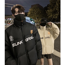 情侣装冬装大领子pu软皮棉服棉衣休闲加厚外套男女G1109P128，男装棉衣，电商A339