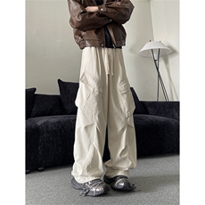 秋季大口袋宽松直筒工装裤男潮流痞帅个性青年休闲裤男GK3102-P46，男装休闲裤，星座302B