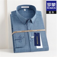 中年男士纯色衬衫长袖春秋季薄款休闲宽松衬衣免烫时尚百搭男装，男装衬衫，电商B212（原钱塘6029）