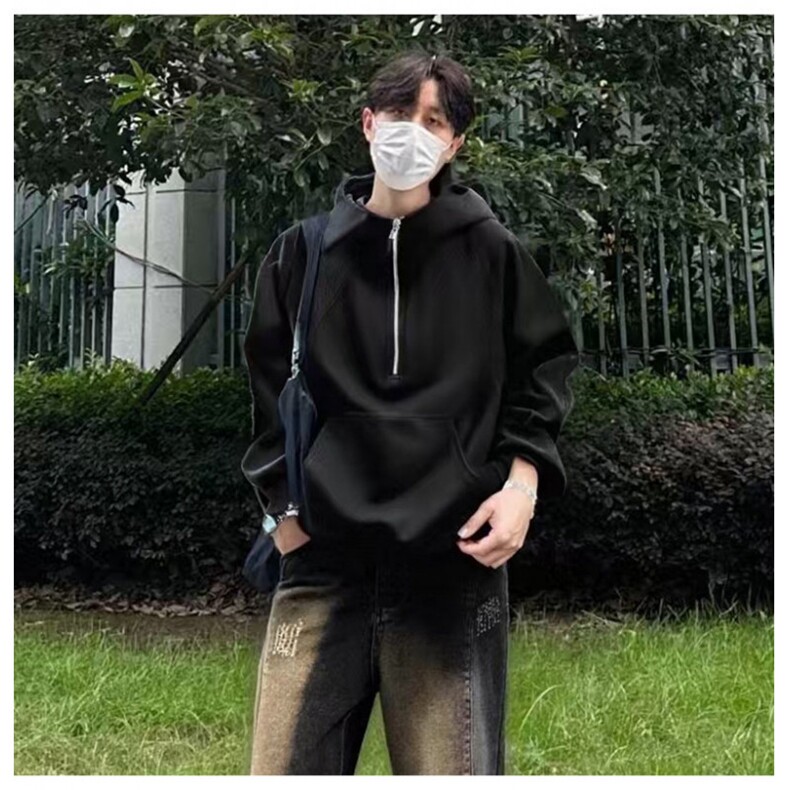 网图秋季重磅直播380克全棉拉链套头连帽卫衣外套AH908-P45，女装短外套，四季星座610B