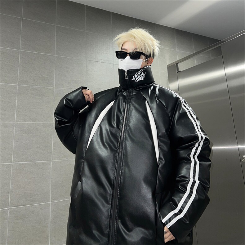 三条杠皮棉服冬季宽松棉衣立领冬装棉袄外套男MY2416-特100控168,男装棉衣,电商B370