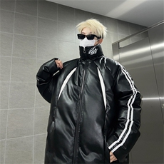 三条杠皮棉服冬季宽松棉衣立领冬装棉袄外套男MY2416-特100控168，男装棉衣，电商B370