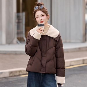 2025年冬季韩版宽松设计感毛毛翻领加厚羽绒服女高端保暖洋气图片