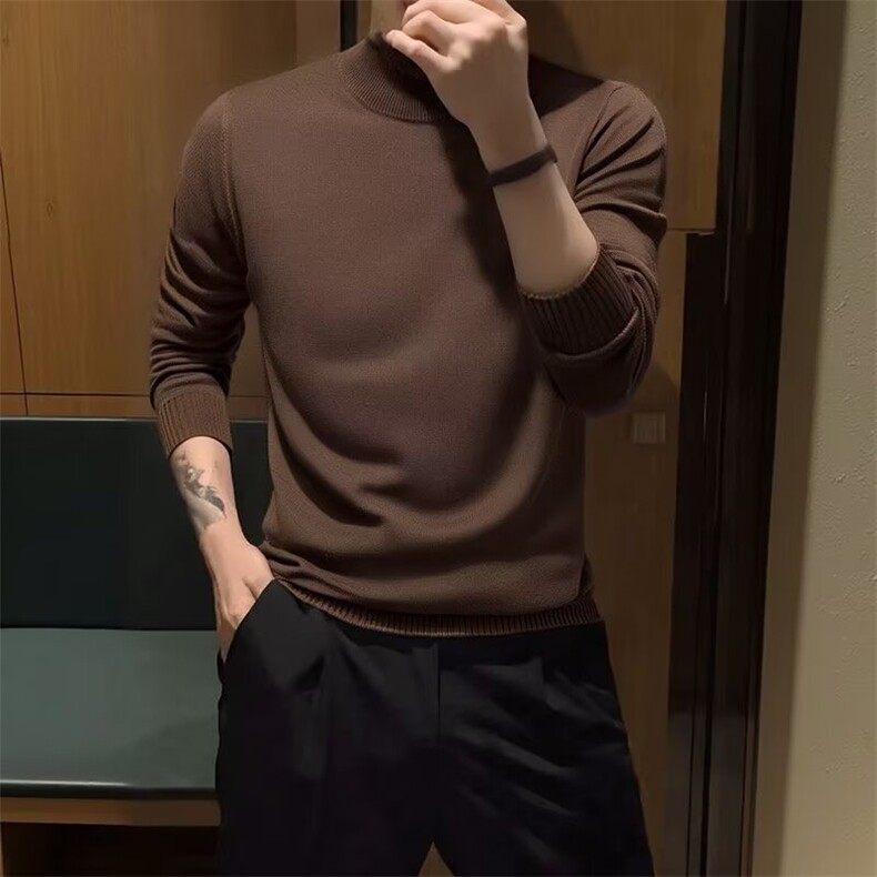 休闲常规秋季纯色宽松型半高领毛衣男秋冬内搭针织衫青少年MY888,男装针织衫/毛衣,星座208-5
