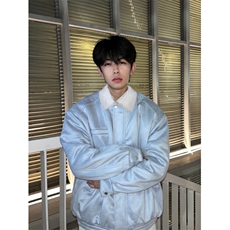 A455-P108复古麂皮绒棒球棉服夹克棉服棉衣外套男女同款领子可拆，男装夹克，星座911