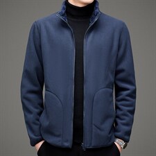 MJ-8051秋冬2021海宁男式男立领修身S双面穿摇粒绒夹克P66图片