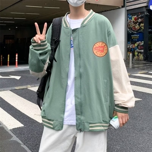 春秋季情侣运动夹克外套美式复古潮牌棒球服上衣男 W4867-P40图片