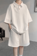 现货TZ766-TP50控88套装夏季新款港风宽松短袖短裤T恤大码男装，男装T恤，电商A059