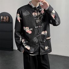 2025秋装新款风夹克外套新中式蟠桃唐装复古汉服2511-P128，男装夹克，电商A057