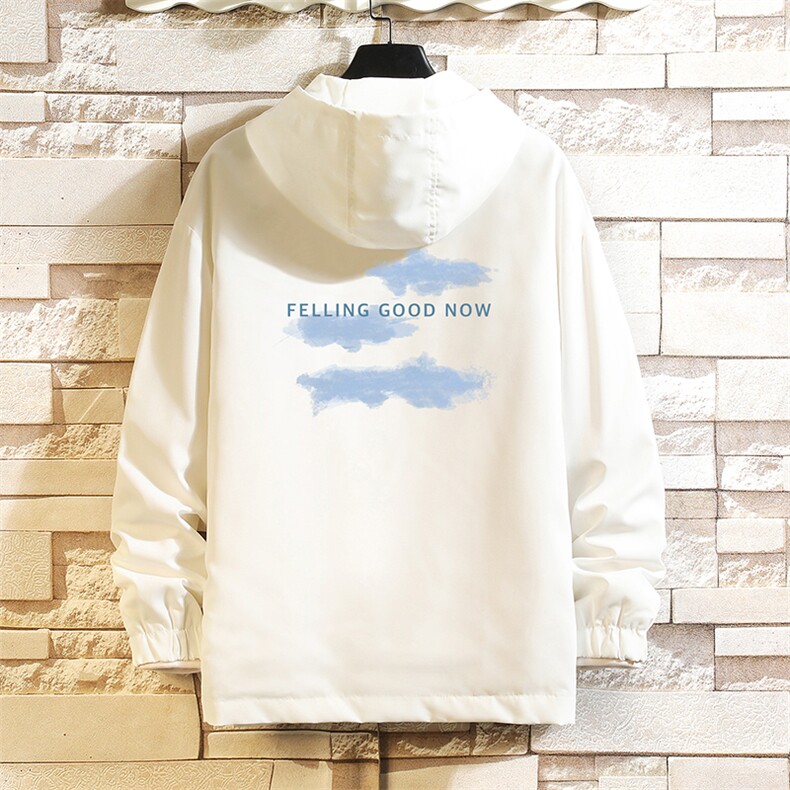 JK65143-P45 连帽夹克男大码胖子棒球服上衣外套 砖墙挂拍图片