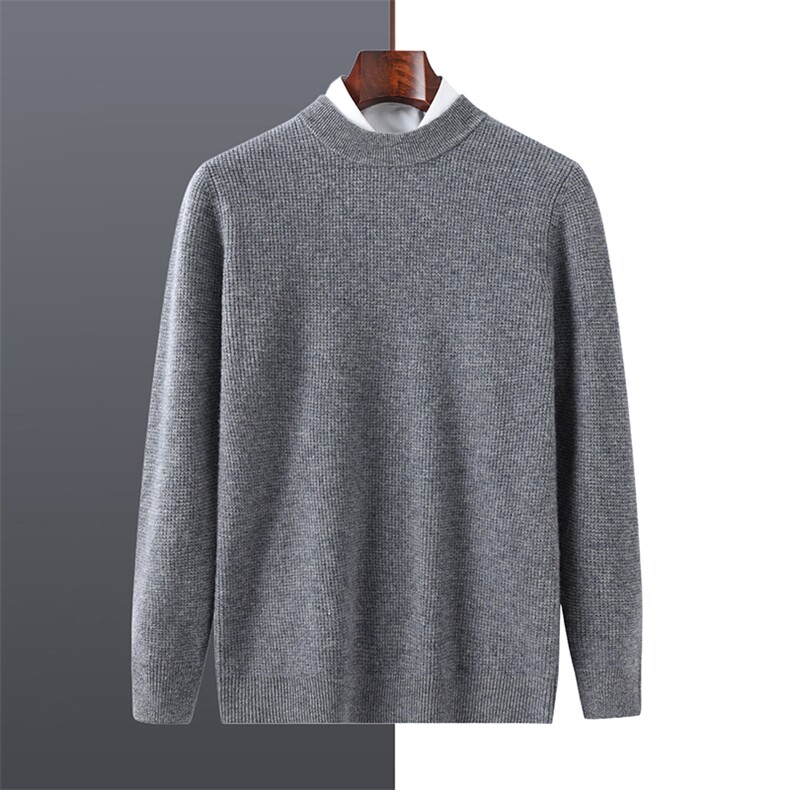 2025年秋季新款百搭男士半高领长袖羊毛衫，男装羊毛衫，牧绒家园高端店