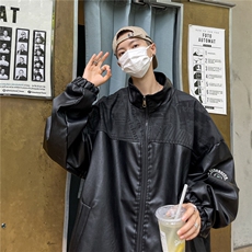 23/秋季高品质拼接PU夹克外套PJK01-P90控128，男装夹克，电商B370