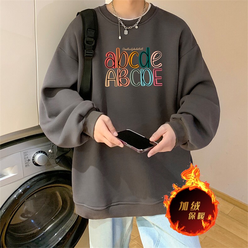 卫衣冬季美式加绒加厚卫衣男女外套DY5507常规特P28加绒特33,男装卫衣,电商A486