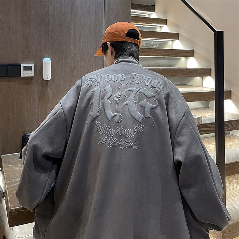 美式复古两面穿鹿皮绒棒球服男街头痞帅J2201*P100*控128,男装夹克,星座227-2