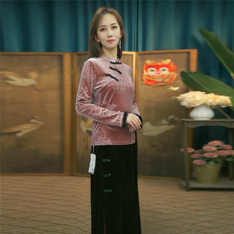 现货2024春季新款简约刺绣盘扣衬衫新中式穿搭上衣B019,女装衬衫,非你不可新中式