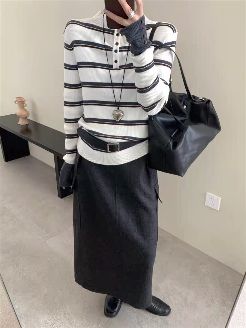 2025年秋季时尚百搭通勤简约休闲高领，女装针织衫/毛衣，暖烁特种纱工厂店