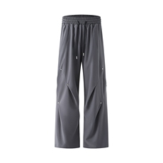 褶皱铆钉设计感百搭休闲裤K005立体92%聚酯纤维8%氨纶(S-2XL)TP25，男装休闲裤，电商A088