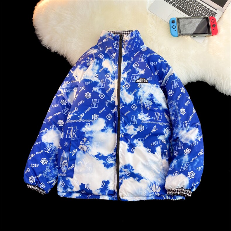 双面穿2025冬装格子棉衣男立领棉服女宽松棉袄外套3327-P100控148,男装棉衣,星座207