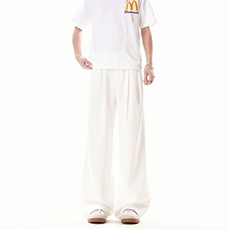 美式高级感褶皱西裤男cleanfit宽松冰丝阔腿垂感休闲裤XK463-P45，男装休闲裤，电商A178
