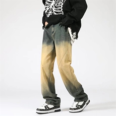 美式高街复古水洗牛仔裤男潮牌N0825-P50，男装牛仔裤，星座308B-1