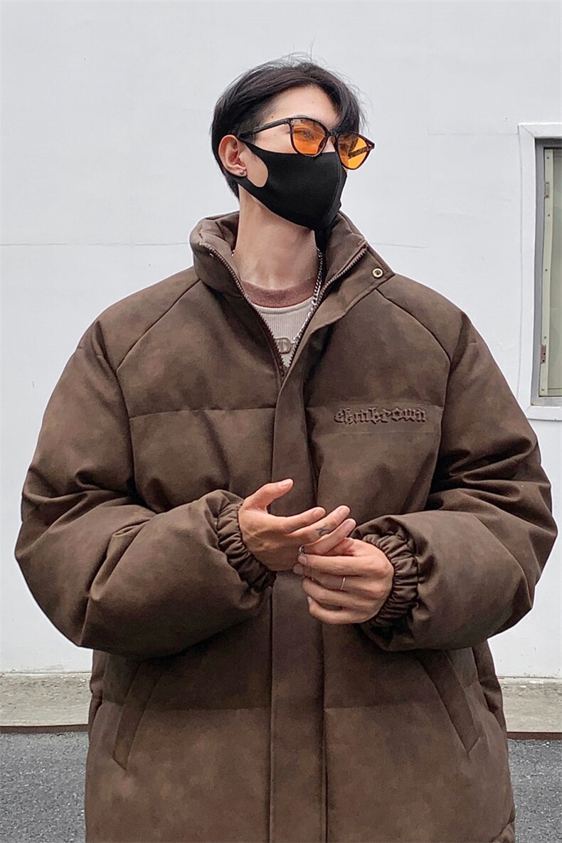 港风PU皮复古做旧设计钢印棉衣男MY77096P130控198抖控228,男装棉衣,星座227-7