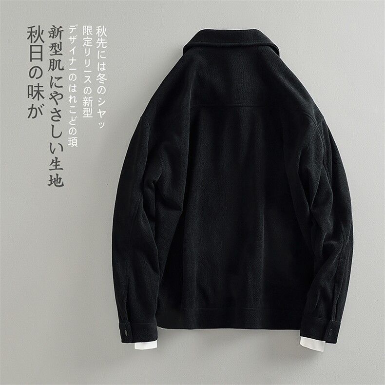 秋新港风时尚简约立体贴袋大码高级感白搭夹克上衣外套J501-P70,男装夹克,电商A082