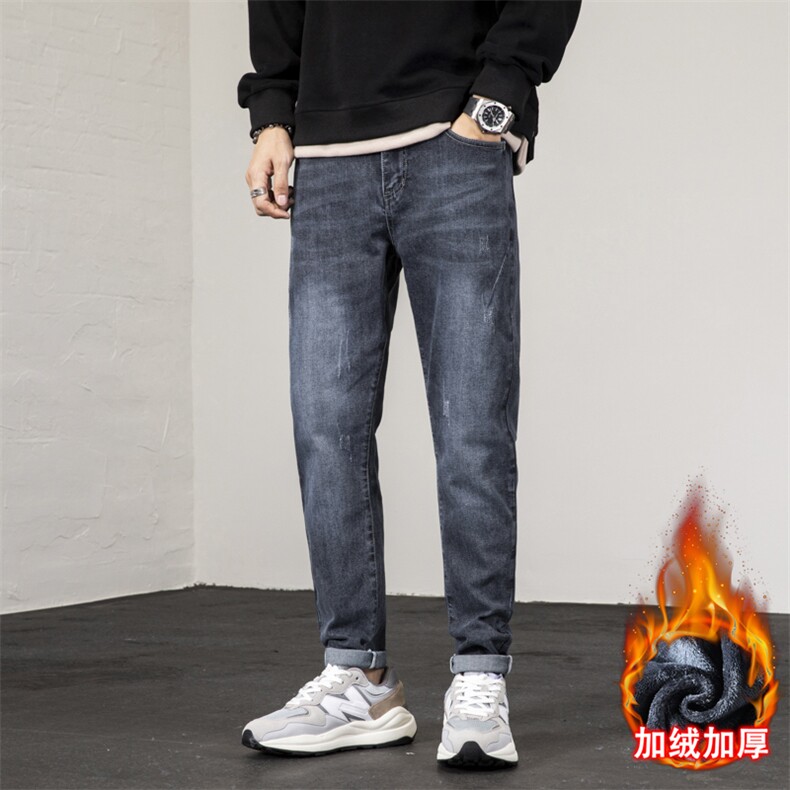 A178851JR特P62秋冬季加绒加厚美式休闲牛仔裤,男装牛仔裤,电商A178