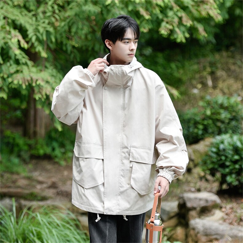 JK8107/P75秋装户外新款冲锋衣男女美式工装外套连帽风衣宽松夹克，男装风衣，电商A141