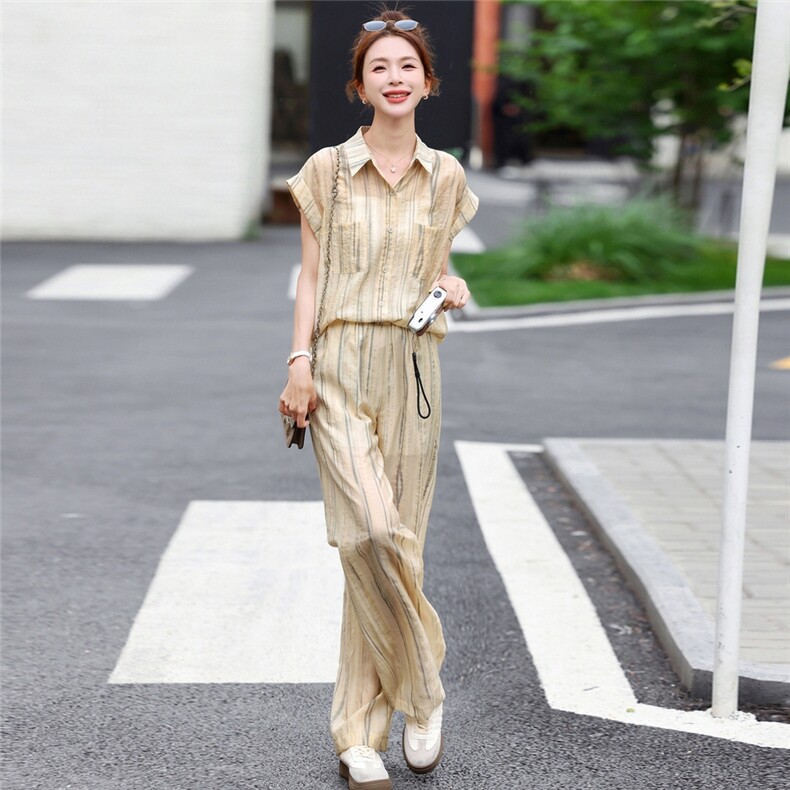 夏季穿搭时尚套装女2025夏装新款洋气减龄显瘦休闲百搭两件套潮,女装套装/套裙,梦依杭