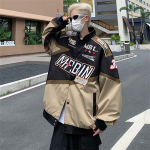 A665-P72 春秋美式宽松机车夹克棒球服外套男高街ins潮牌赛车服图片