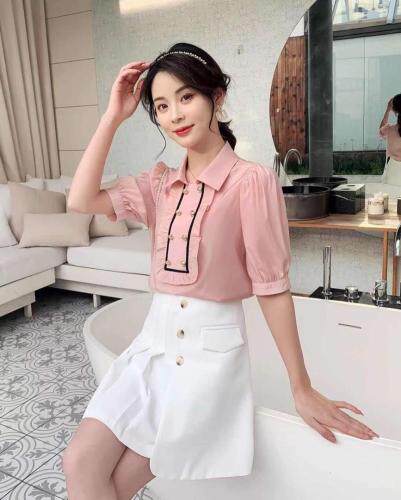 夏季新款纽扣衬衫，女装衬衫，田间晨露