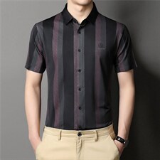 夏季2023新款短袖衬衫男士商务修身休闲上衣衬衣潮流，男装衬衫，电商B212（原钱塘6029）
