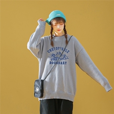 中性风秋/冬潮流时尚印花百搭保暖圆领宽松套头毛衣M1026P50控68，男装针织衫/毛衣，A247A