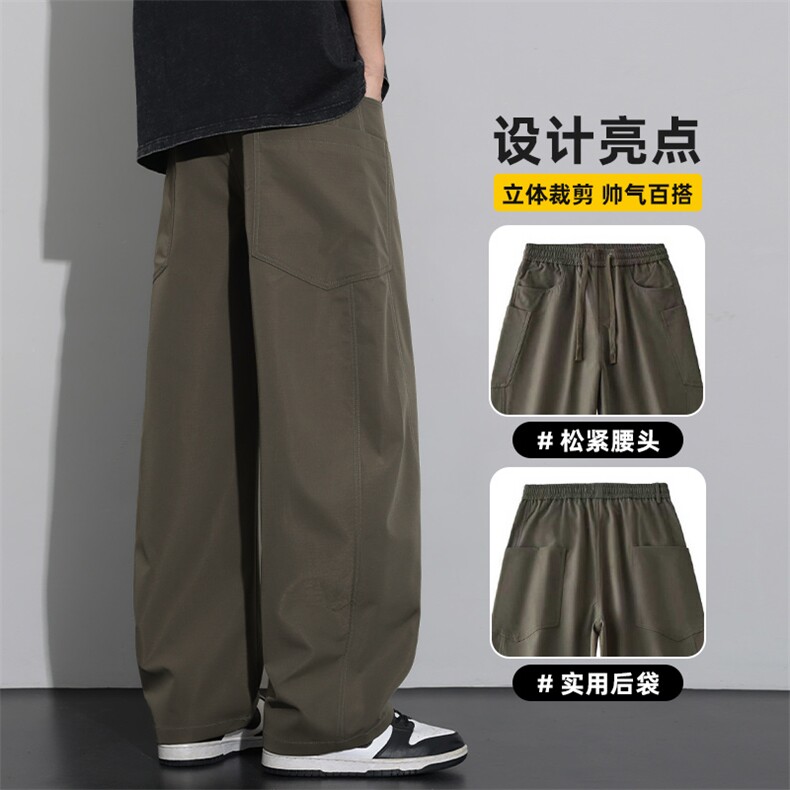美式弯刀休闲裤男士春季潮流阔腿工装裤宽松直筒长裤子Z2575-P45,男装工装外套,星座509