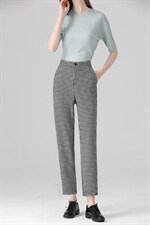 秋冬新款现货，针织小千鸟格显瘦烟管裤白搭款 26-31尺码，其它，艺尚丽人