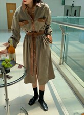 秋款腰带连衣裙，女装连衣裙，MJJ