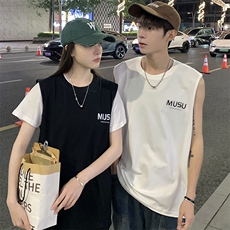 V5220克精梳纯棉坎肩印花背心马甲T恤大码情侣男女夏团队可定制，男装背心/马甲，星座115A-3