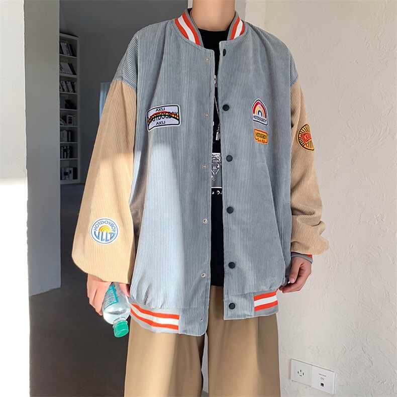 910A-Y32秋装新款灯芯绒夹克男韩版休闲情侣棒球服,男装夹克,星座910A