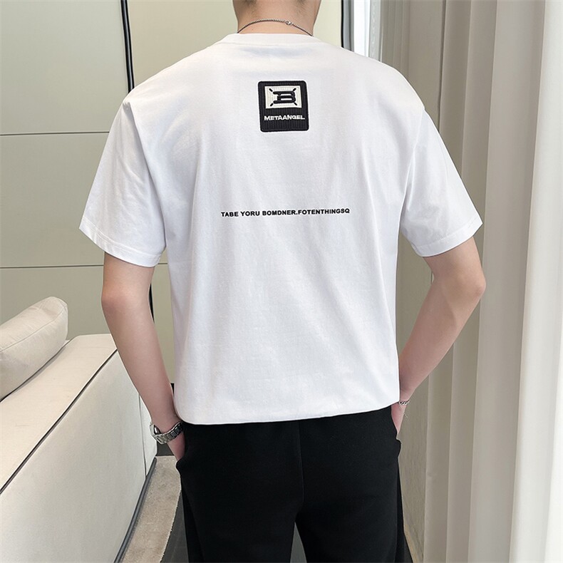 2024夏季新款高品质轻熟风休闲宽松圆领短袖T恤男808-p48,男装T恤,电商D303