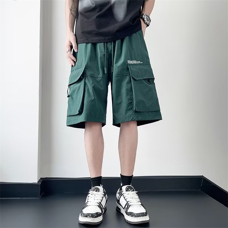五分裤男韩版潮流大口袋字母高街帅2023夏季ins宽松短裤K3964-P31,男装休闲裤,星座412-3
