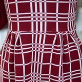 时尚格子长袖连衣裙女秋装新款修身显瘦针织毛衣裙气质淑女裙子，女装连衣裙，雪樱依海