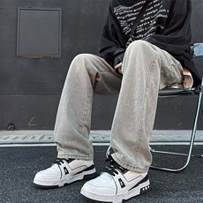 复古牛仔裤男新款春季直筒宽松长裤子街头潮流微喇裤WK96-P50，男装牛仔裤，星座1109-3