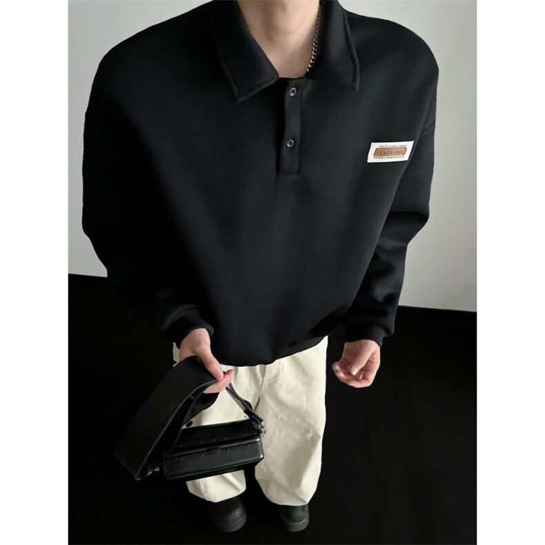 WY807-尺码M-3XL-P35-polo领卫衣美式情侣长袖翻领上衣外套,女装短外套,星座1811B