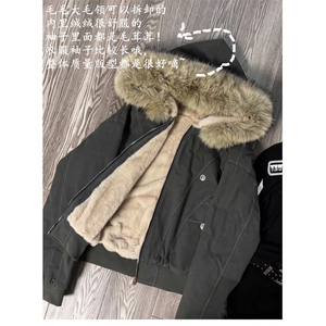 情侣毛领座山雕夹克棉服宽松外套加绒冬季保暖上衣G881特P110网图图片