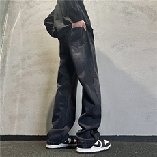 k1086-p55-控78S-3XL现货折皱宽松cleanfit牛仔裤，男装牛仔裤，星座116