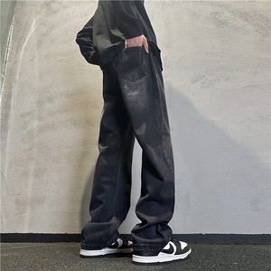 k1086-p55-控78  S-3XL现货折皱宽松cleanfit牛仔裤图片