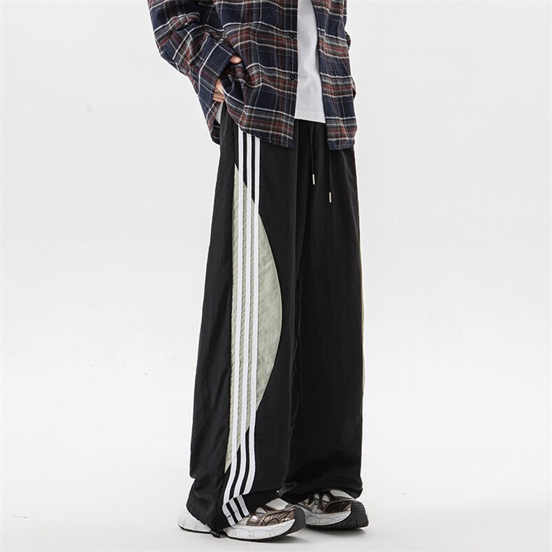 8XL-M加绒加厚条纹工装裤束脚休闲阔腿美式运动裤男K9116P58控78,男装休闲裤,电商D206-1