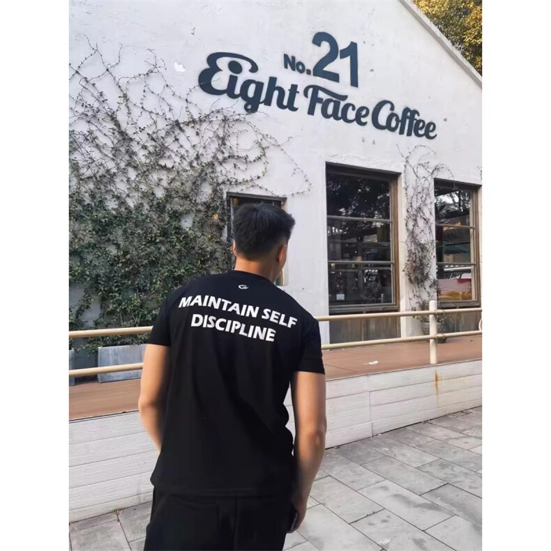 夏季潮修身真索罗娜韩版简约背后印花短袖T恤D328-6T1112-P28，男装T恤，电商D328